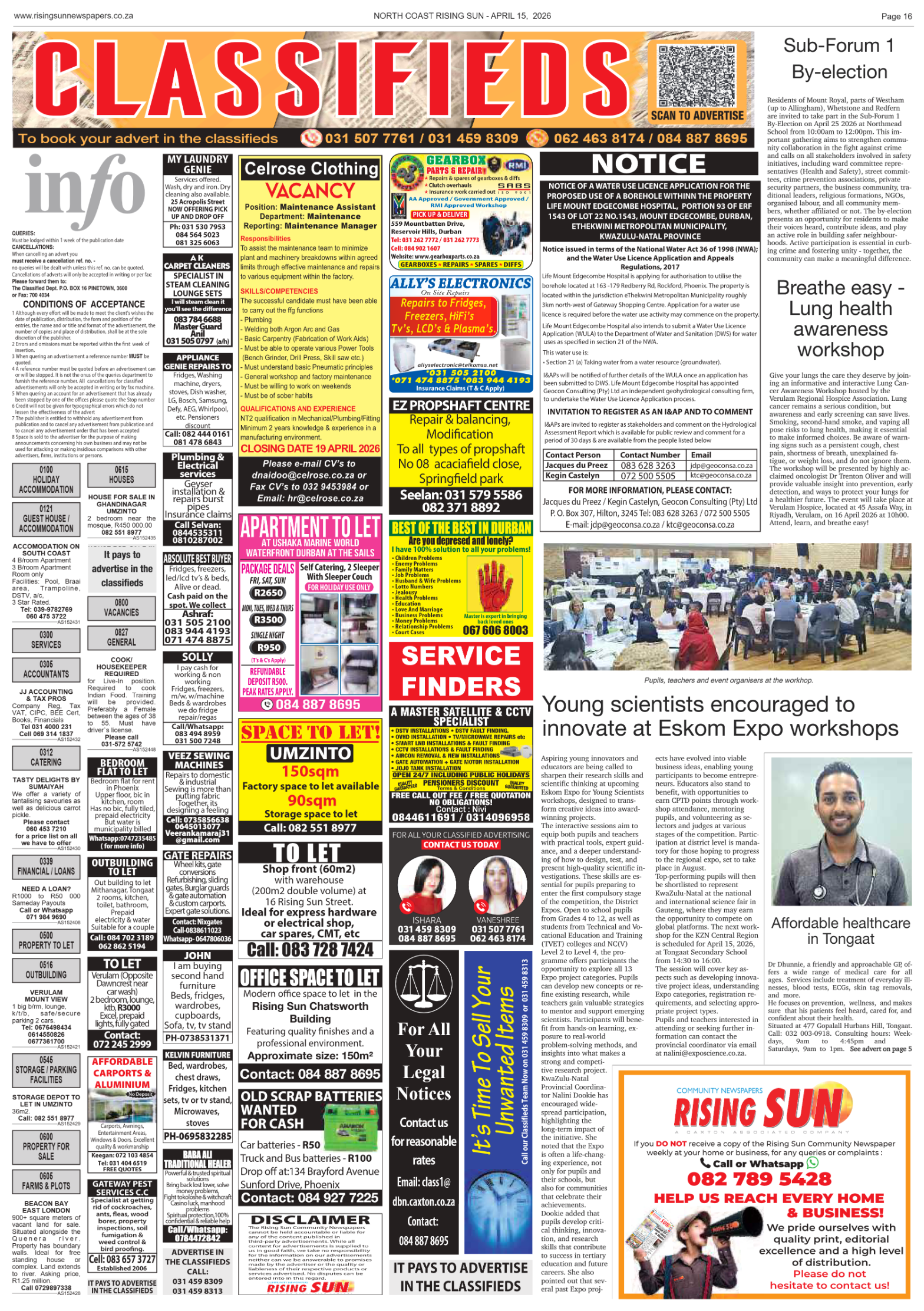 North Coast Rising Sun E-Paper, April 15 page 16