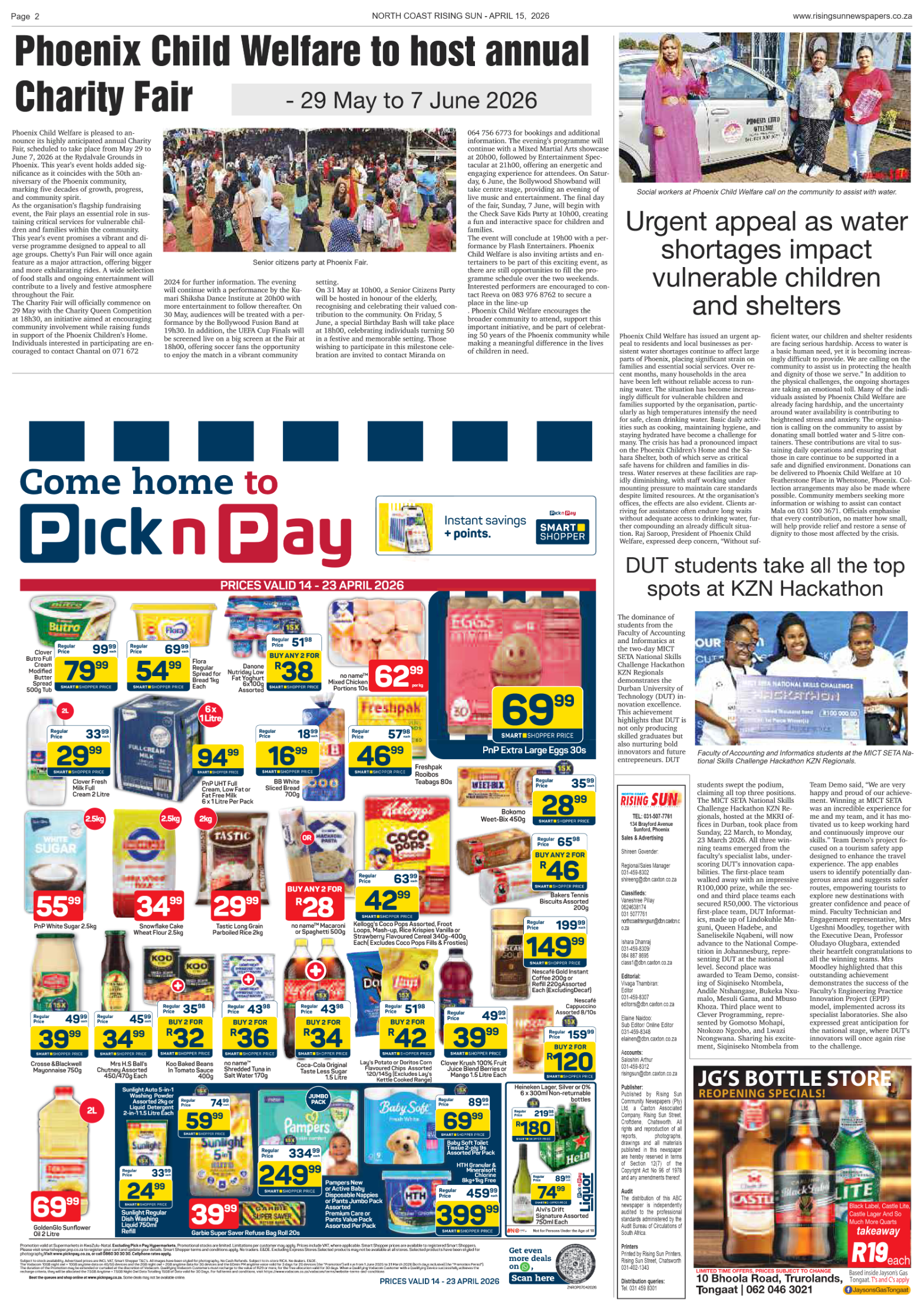North Coast Rising Sun E-Paper, April 15 page 2