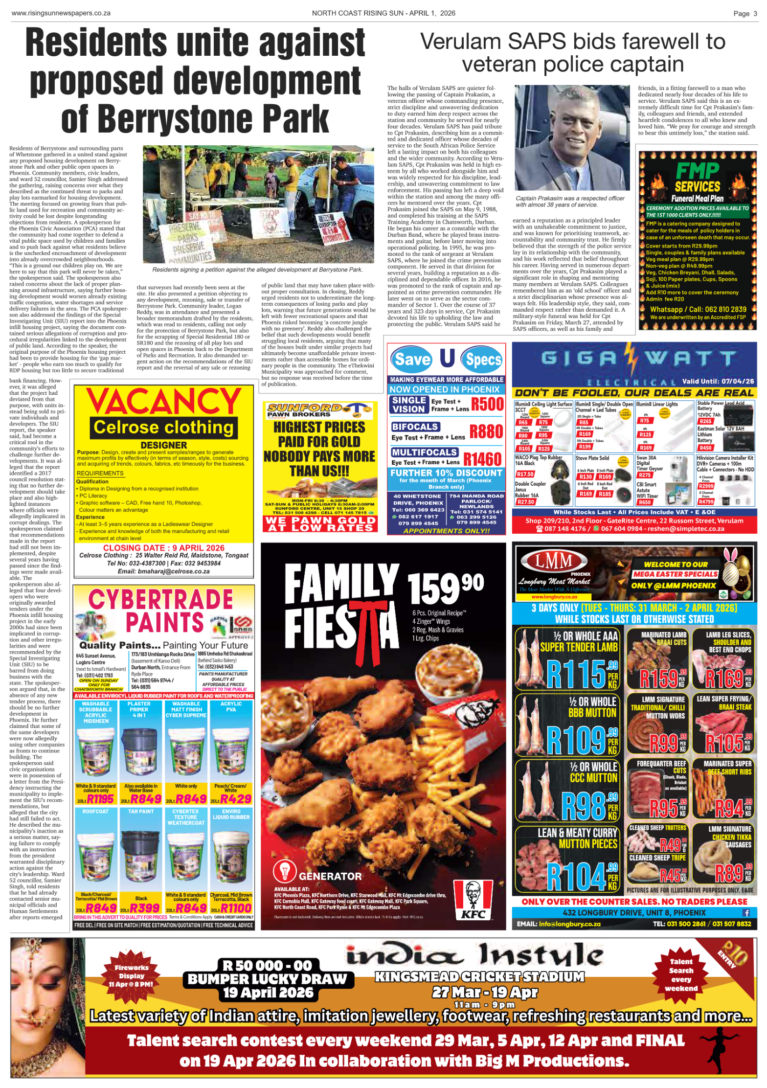 North Coast Rising Sun E-Paper, April 1, 2026 page 3