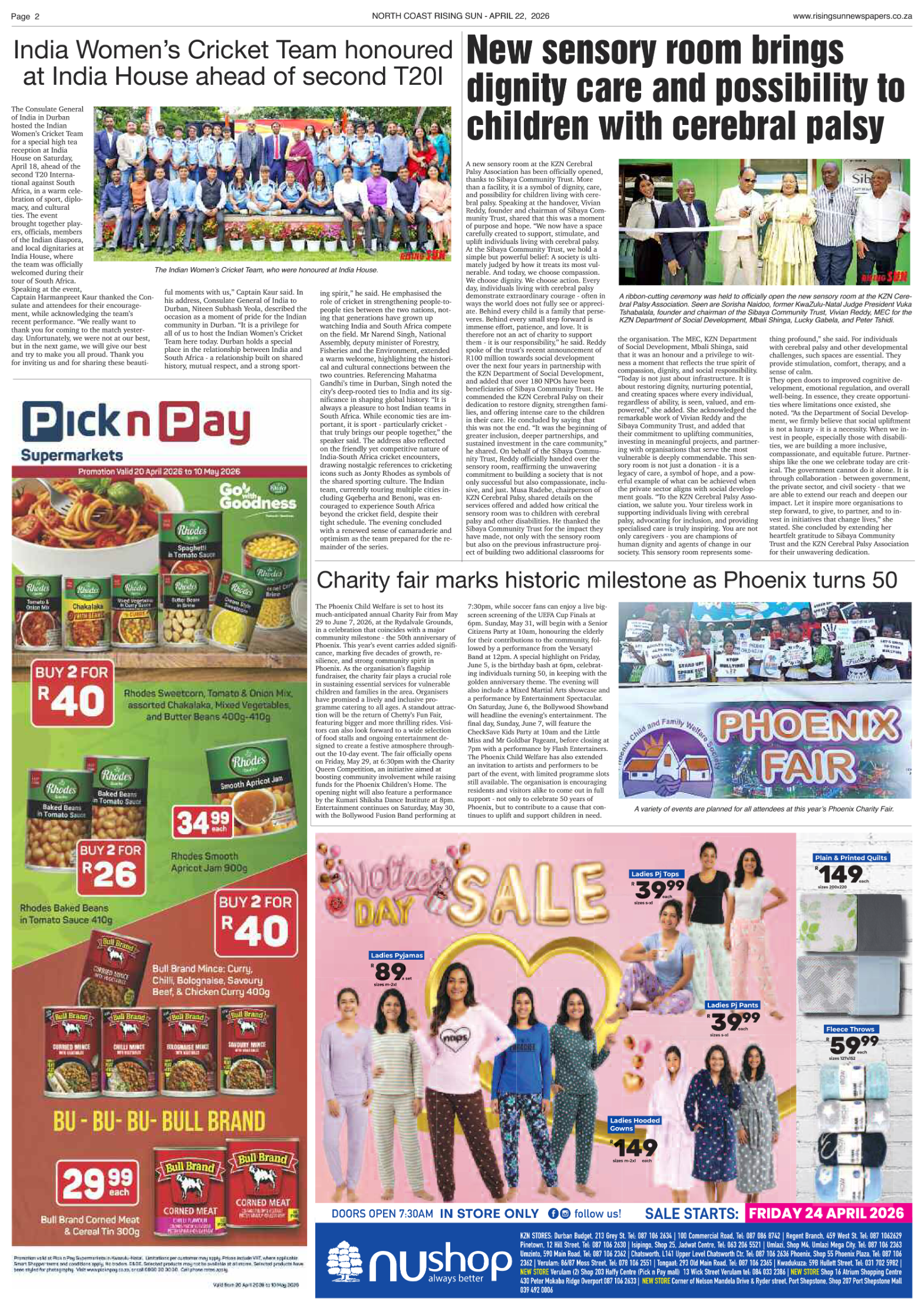 North Coast Rising Sun E-Paper, April 22, 2026 page 6