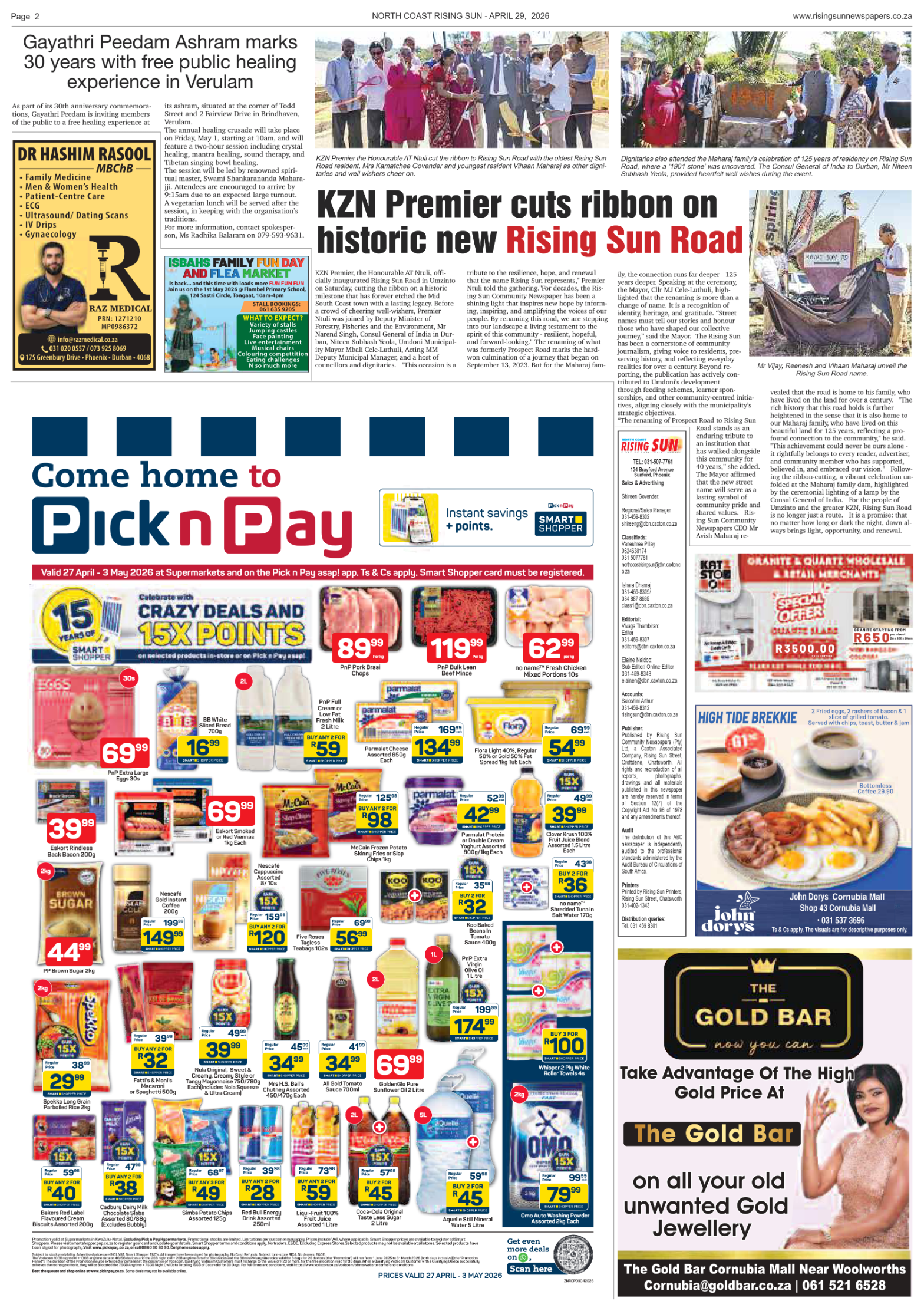 North Coast Rising Sun E-Paper, April 29, 2026 page 2