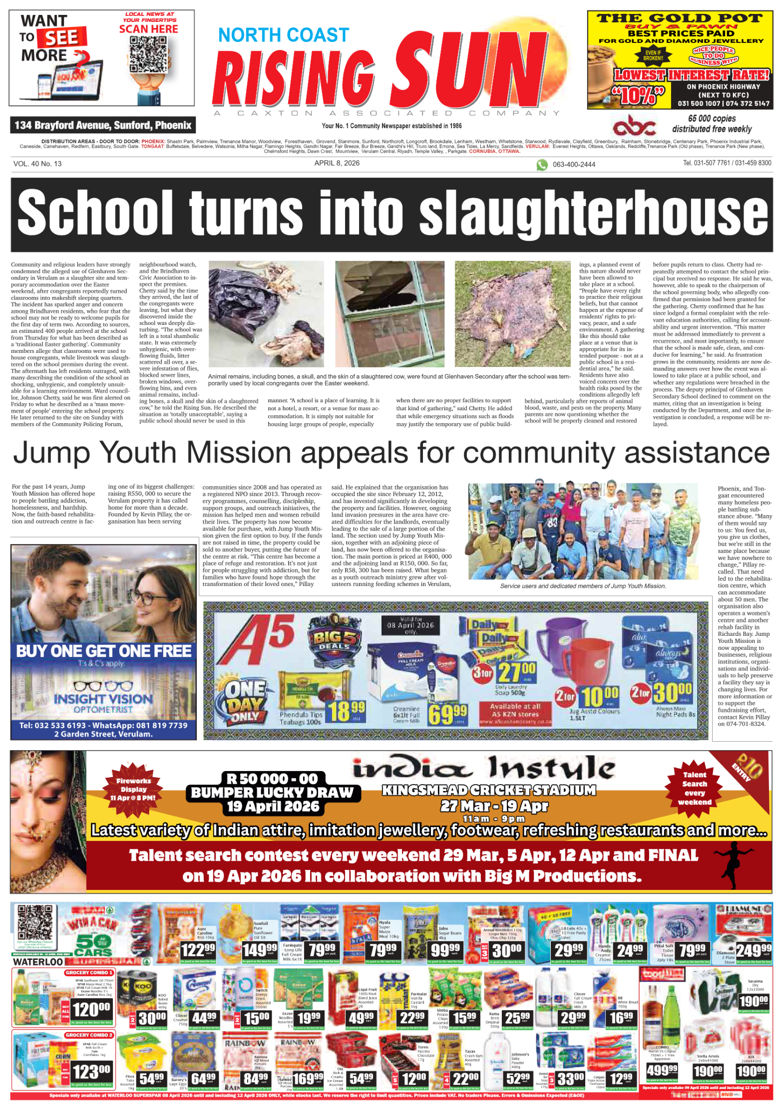 North Coast Rising Sun E-Paper, April 8, 2026 page 1