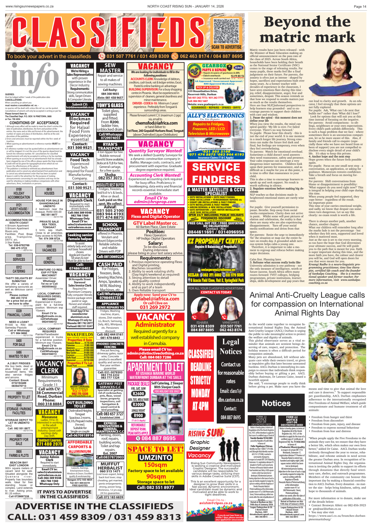 North Coast Rising Sun E-Paper, January 14, 2026 page 16