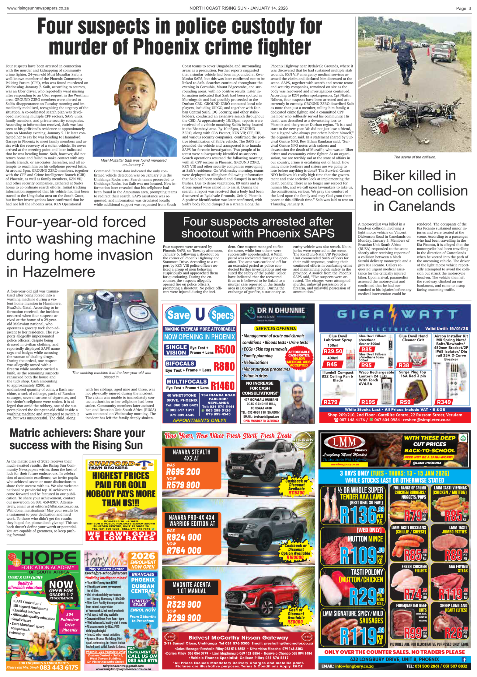 North Coast Rising Sun E-Paper, January 14, 2026 page 5