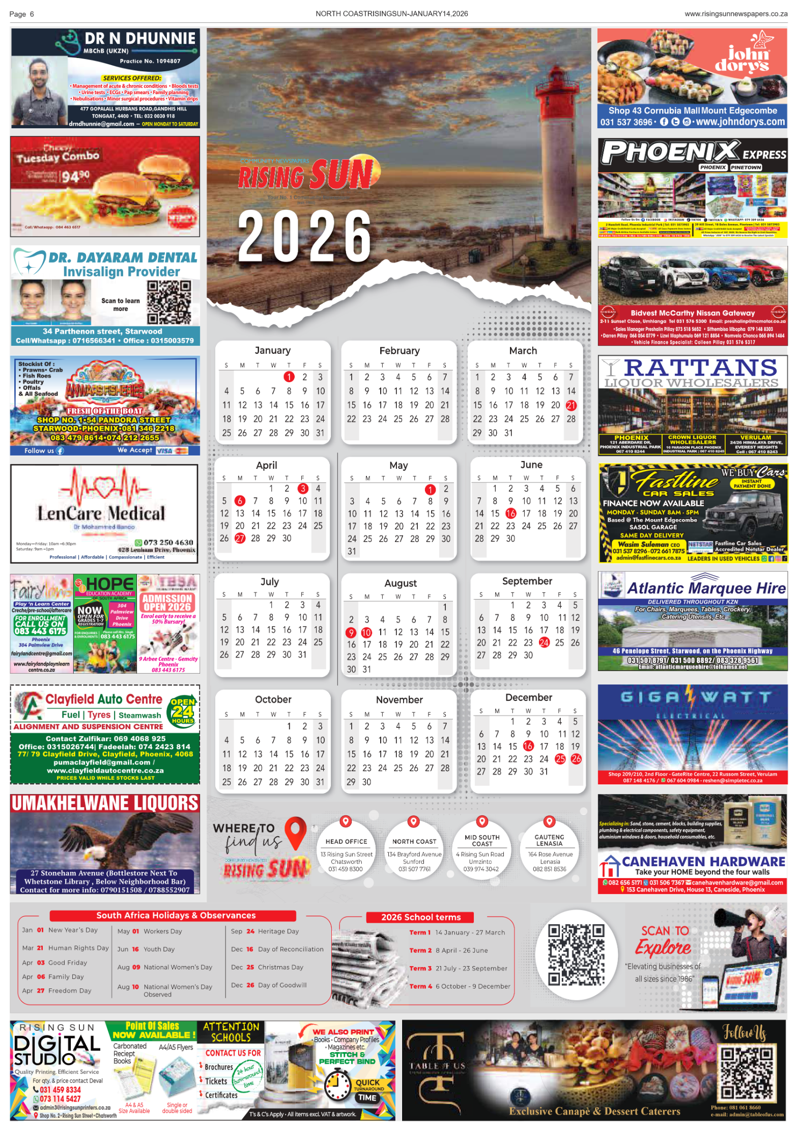North Coast Rising Sun E-Paper, January 14, 2026 page 8