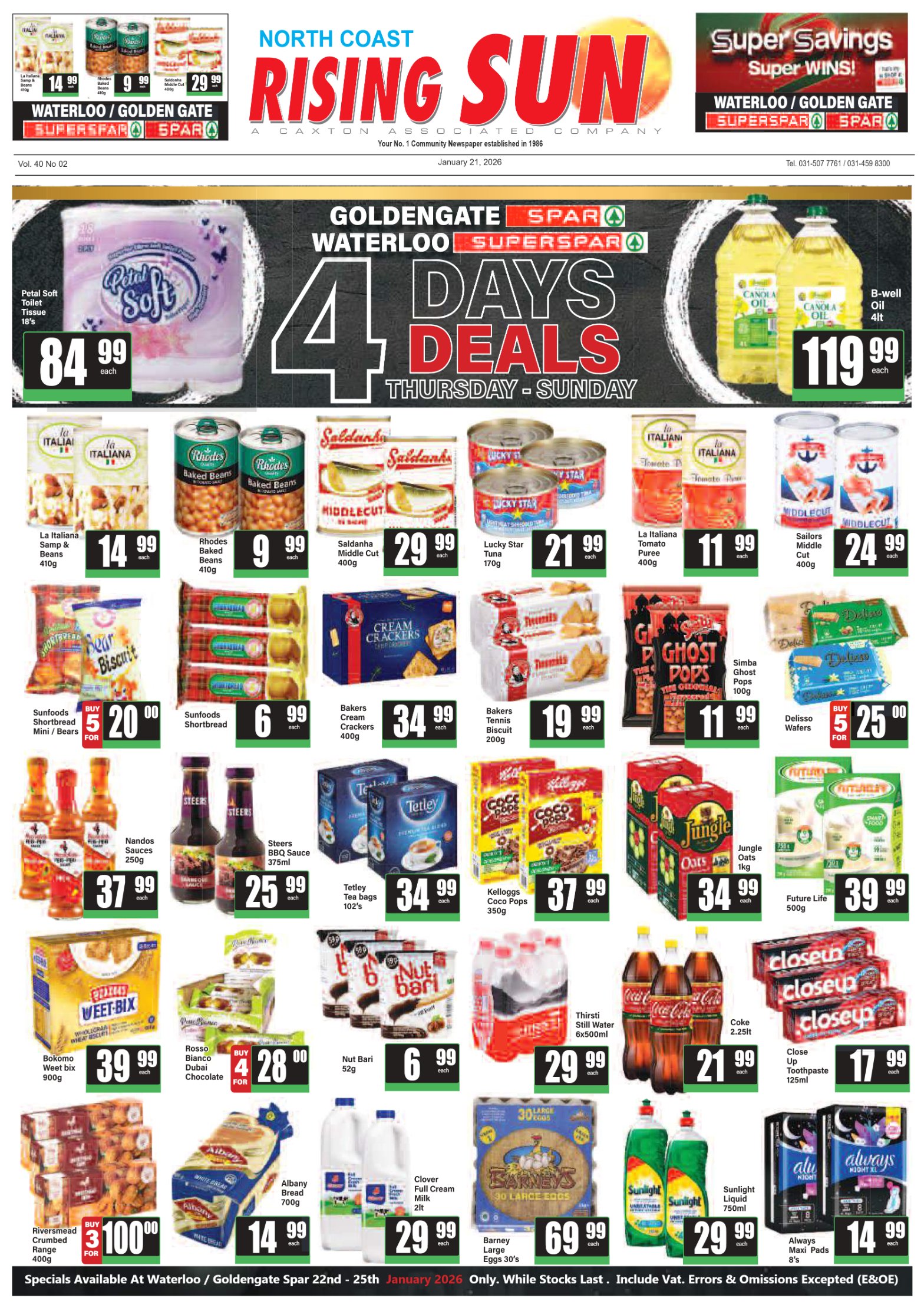 North Coast Rising Sun E-Paper, January 21, 2026 page 1