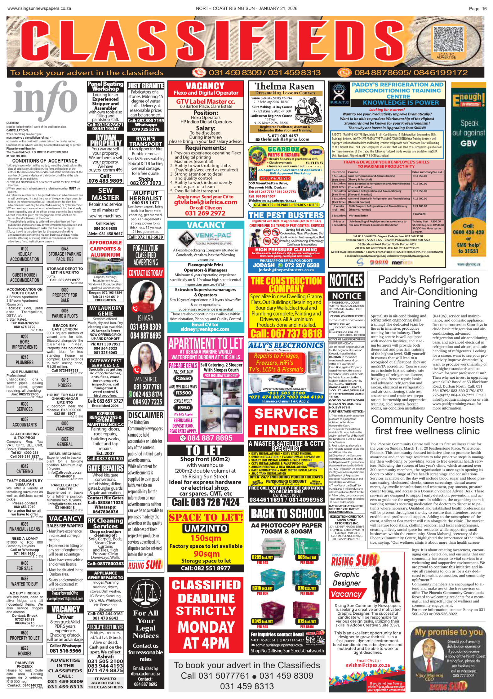 North Coast Rising Sun E-Paper, January 21, 2026 page 22