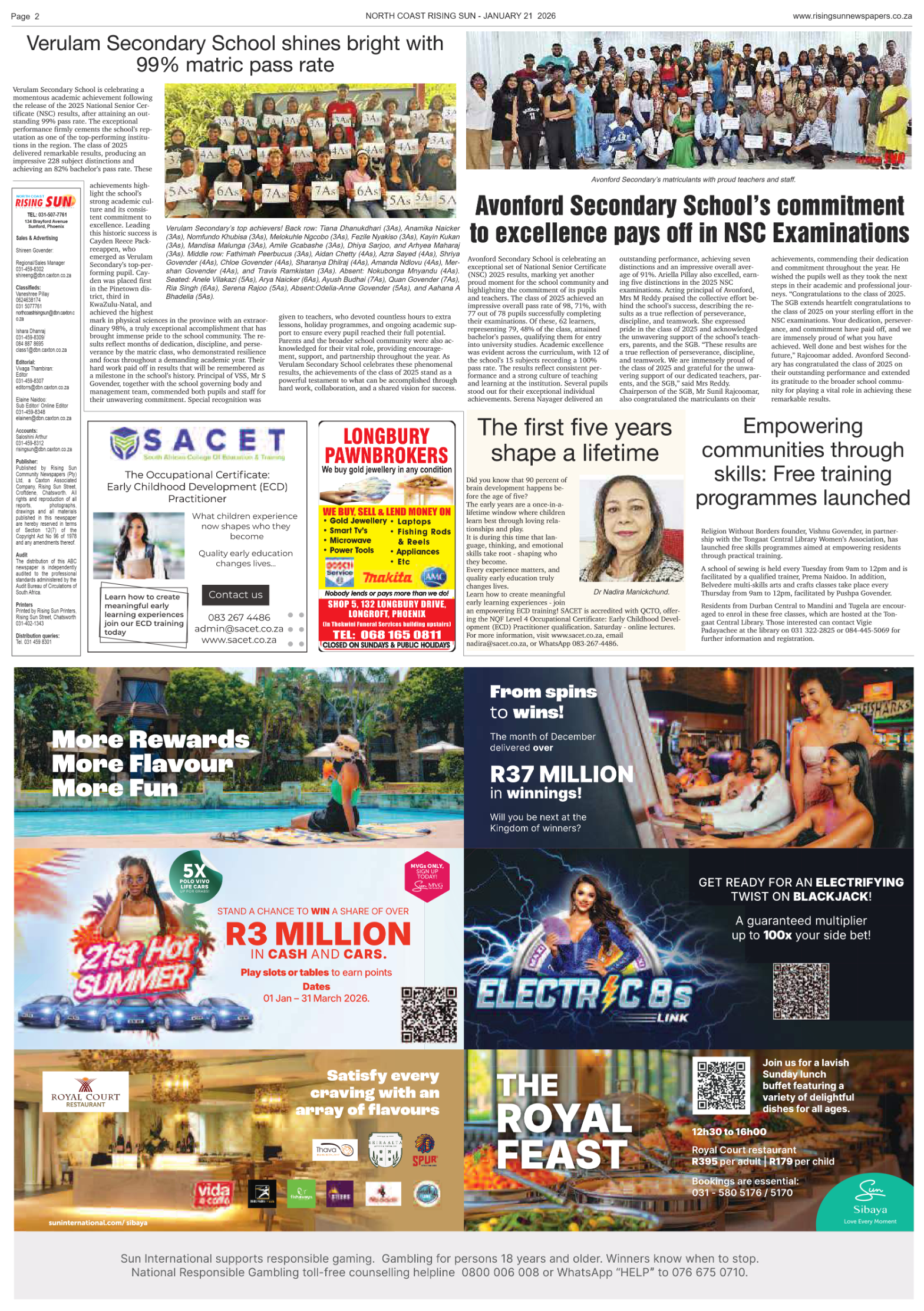 North Coast Rising Sun E-Paper, January 21, 2026 page 8