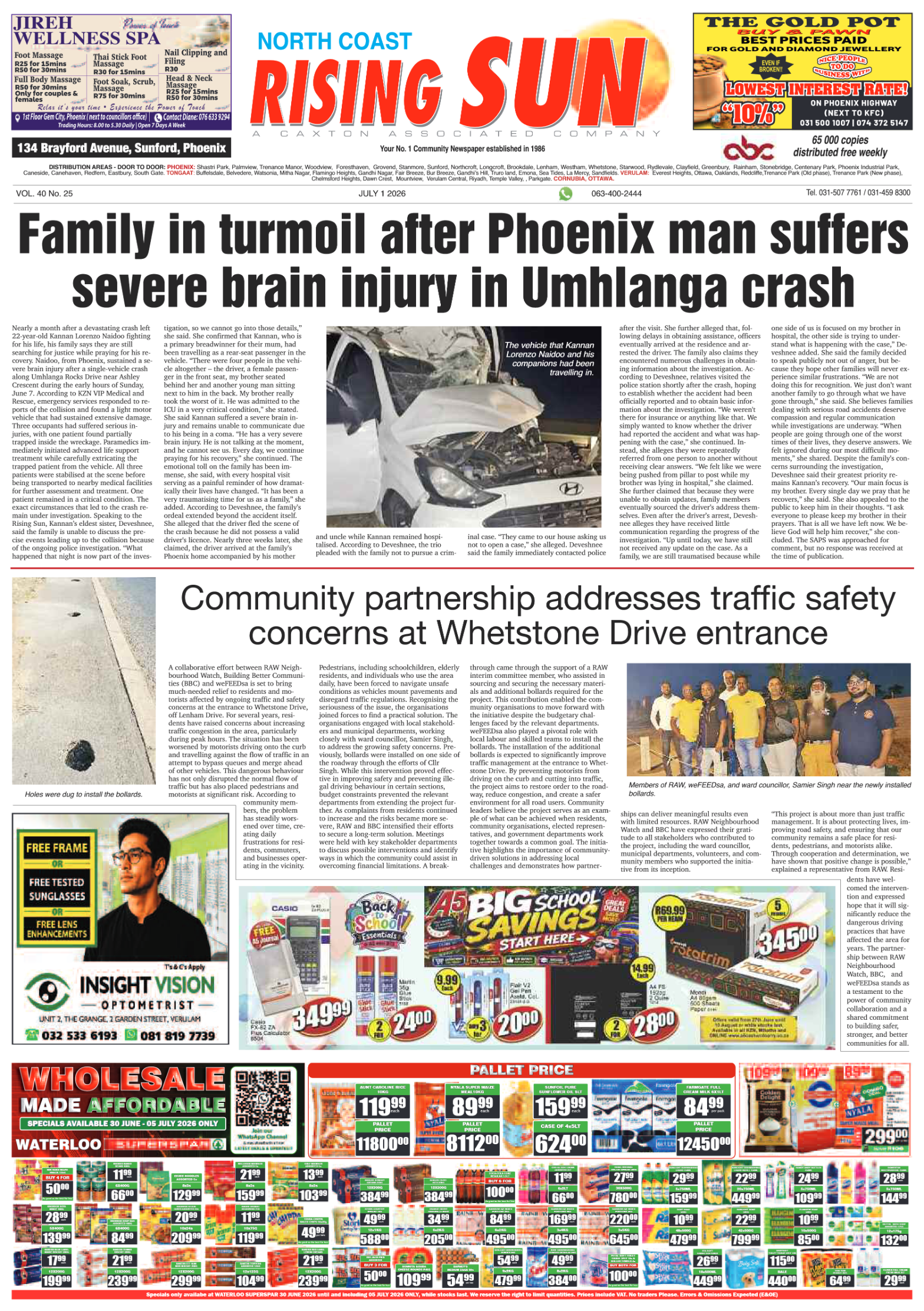 North Coast Rising Sun E-Paper, July 1, 2026 page 1