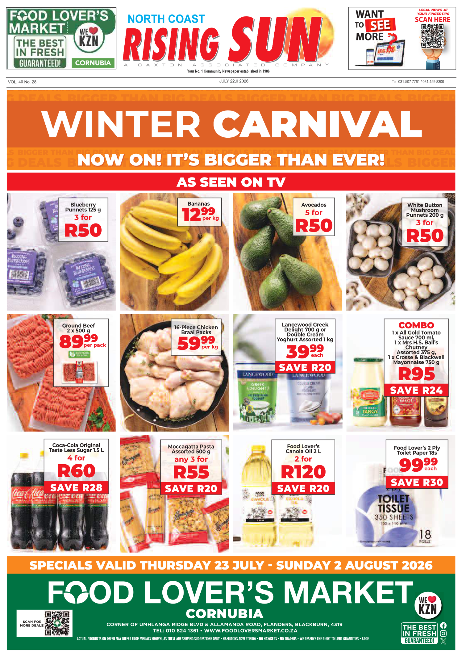 North Coast Rising Sun E-Paper, July 22, 2026 page 1