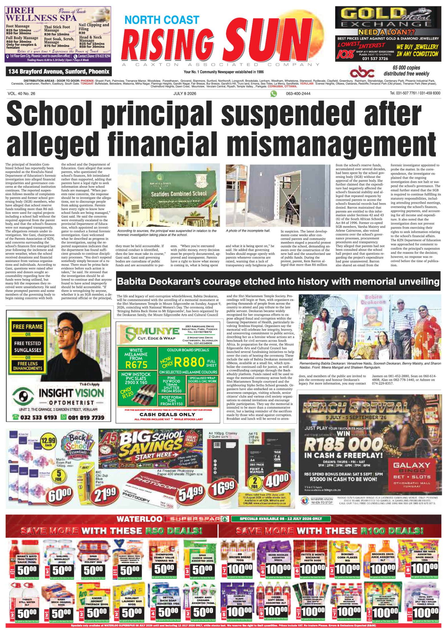 North Coast Rising Sun E-Paper, July 8, 2026 page 1