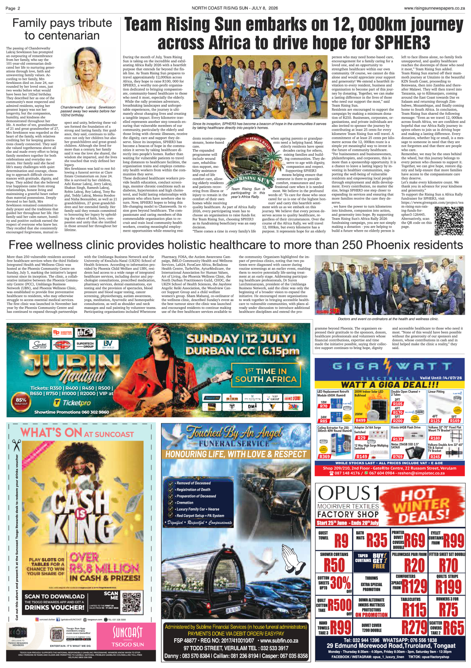 North Coast Rising Sun E-Paper, July 8, 2026 page 2