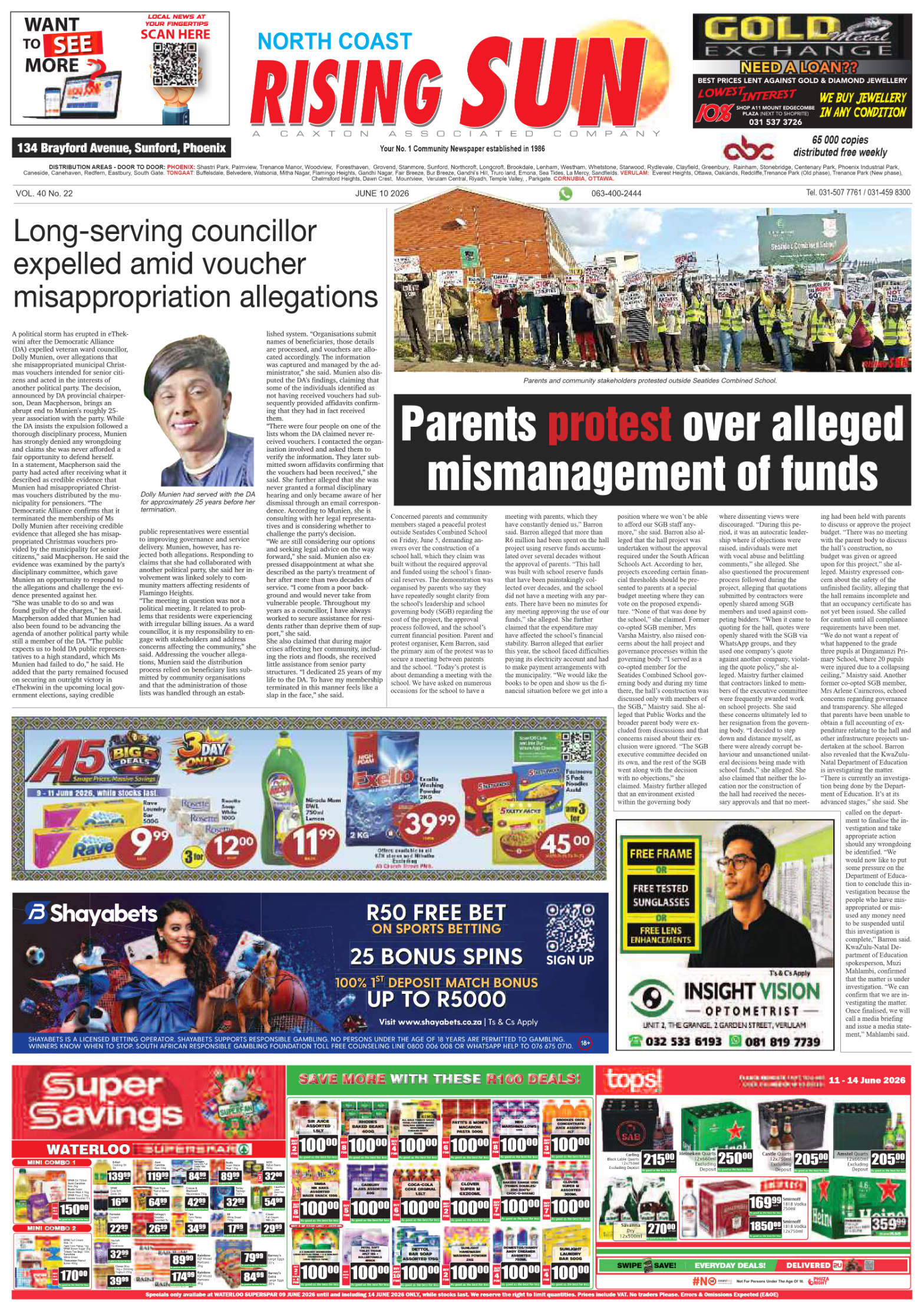 North Coast Rising Sun E-Paper, June 10, 2026 page 1