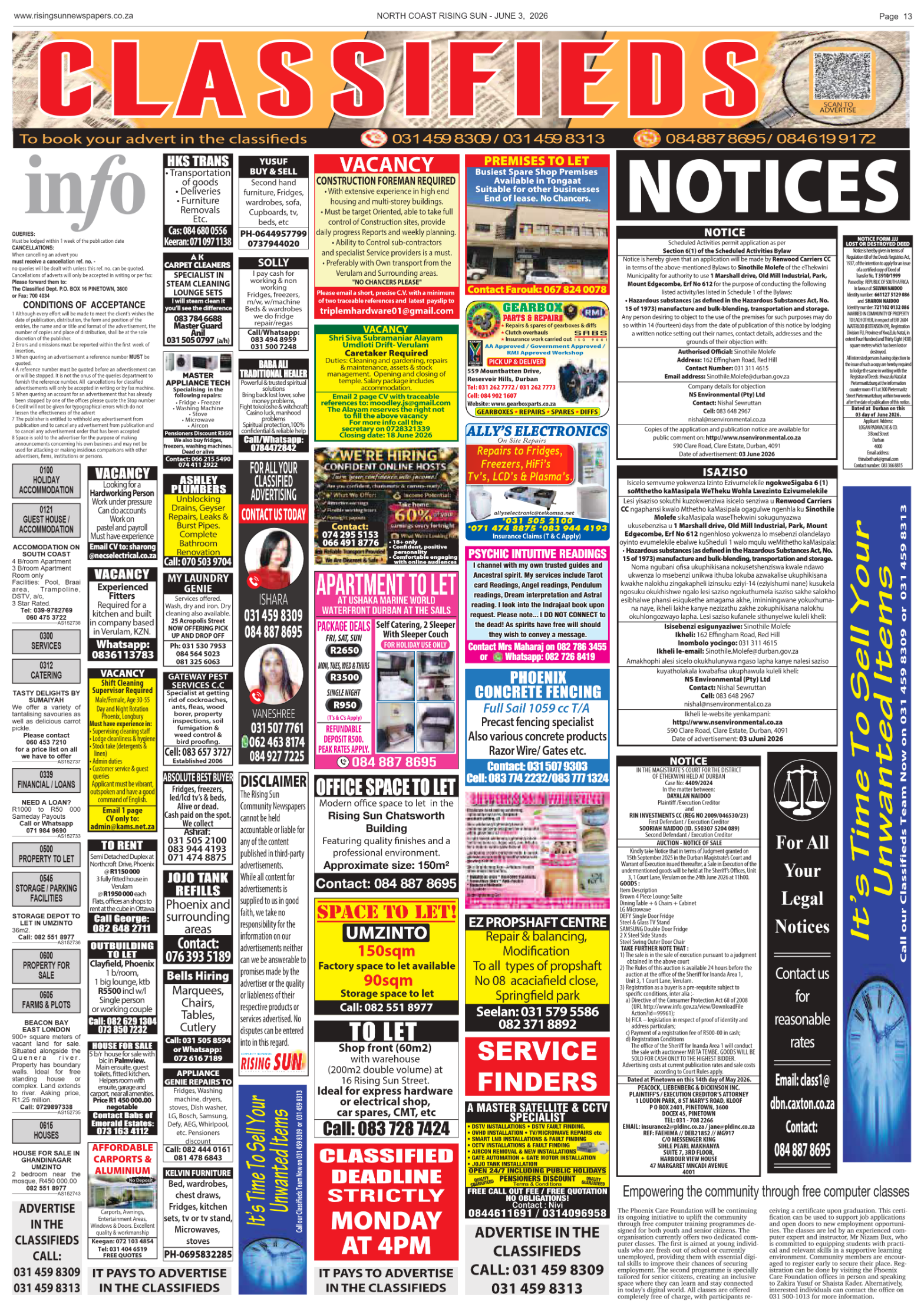 North Coast Rising Sun E-Paper, June 3, 2026 page 13