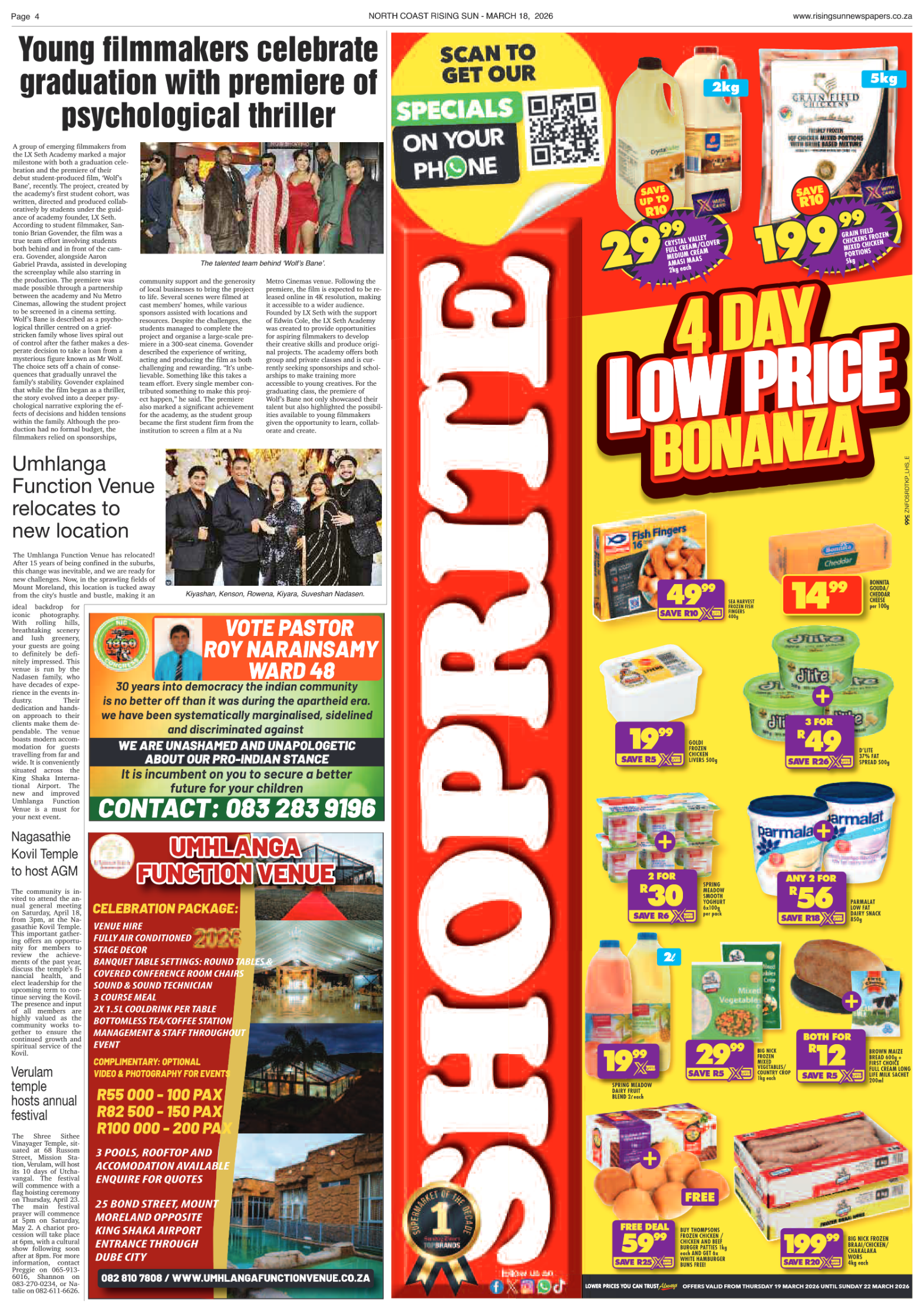 North Coast Rising Sun E-Paper, March 18, 2026 page 4