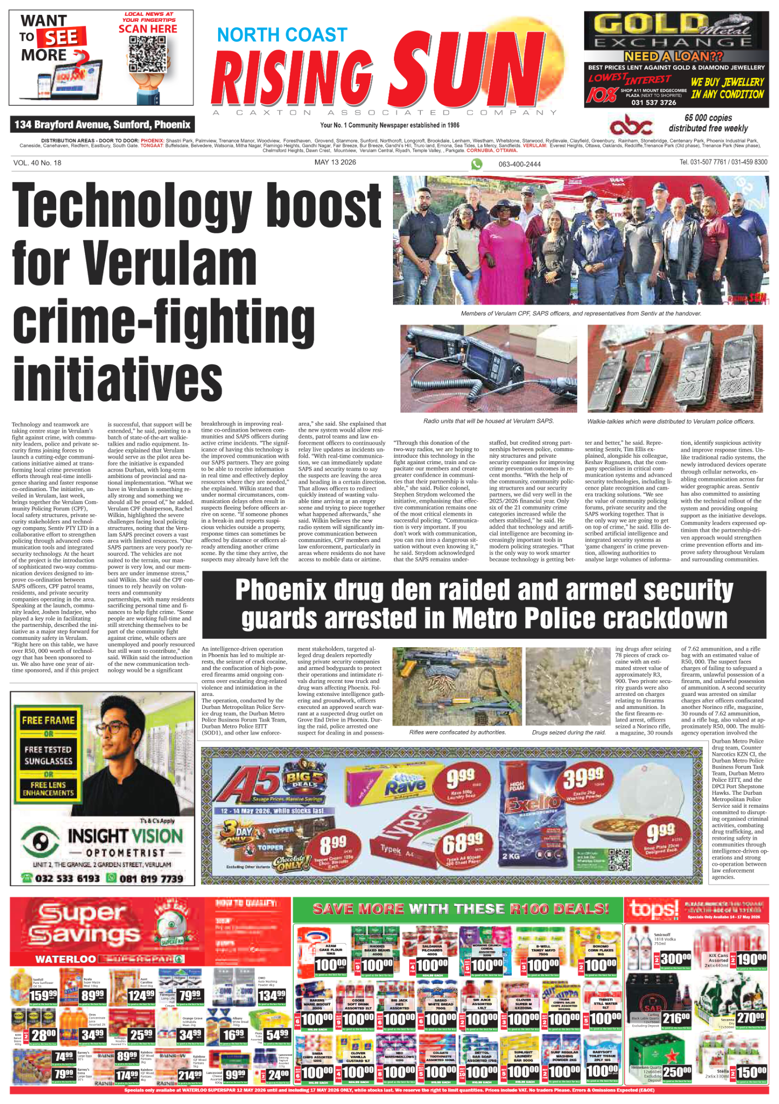 North Coast Rising Sun E-Paper, May 13, 2026 page 1
