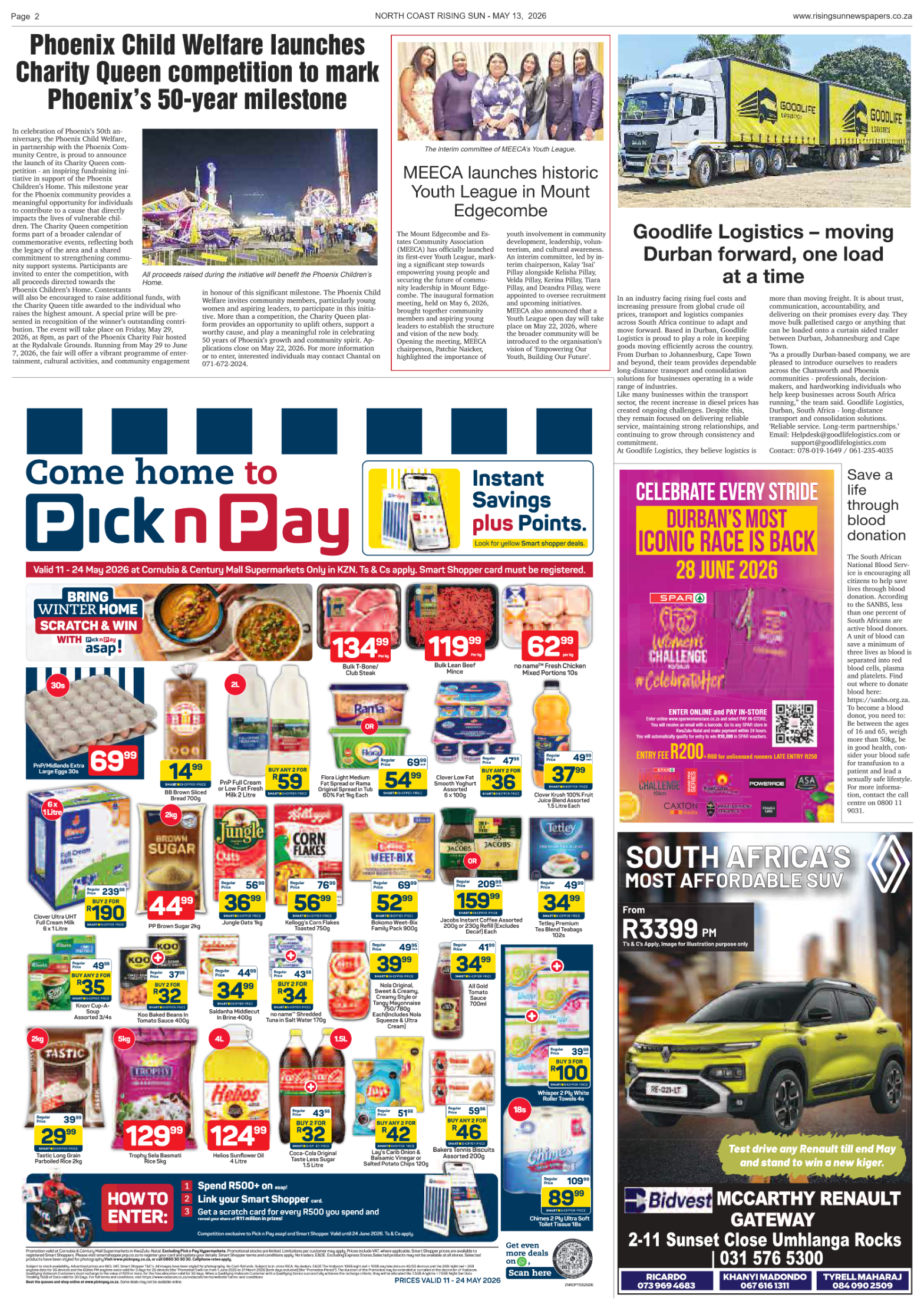 North Coast Rising Sun E-Paper, May 13, 2026 page 2