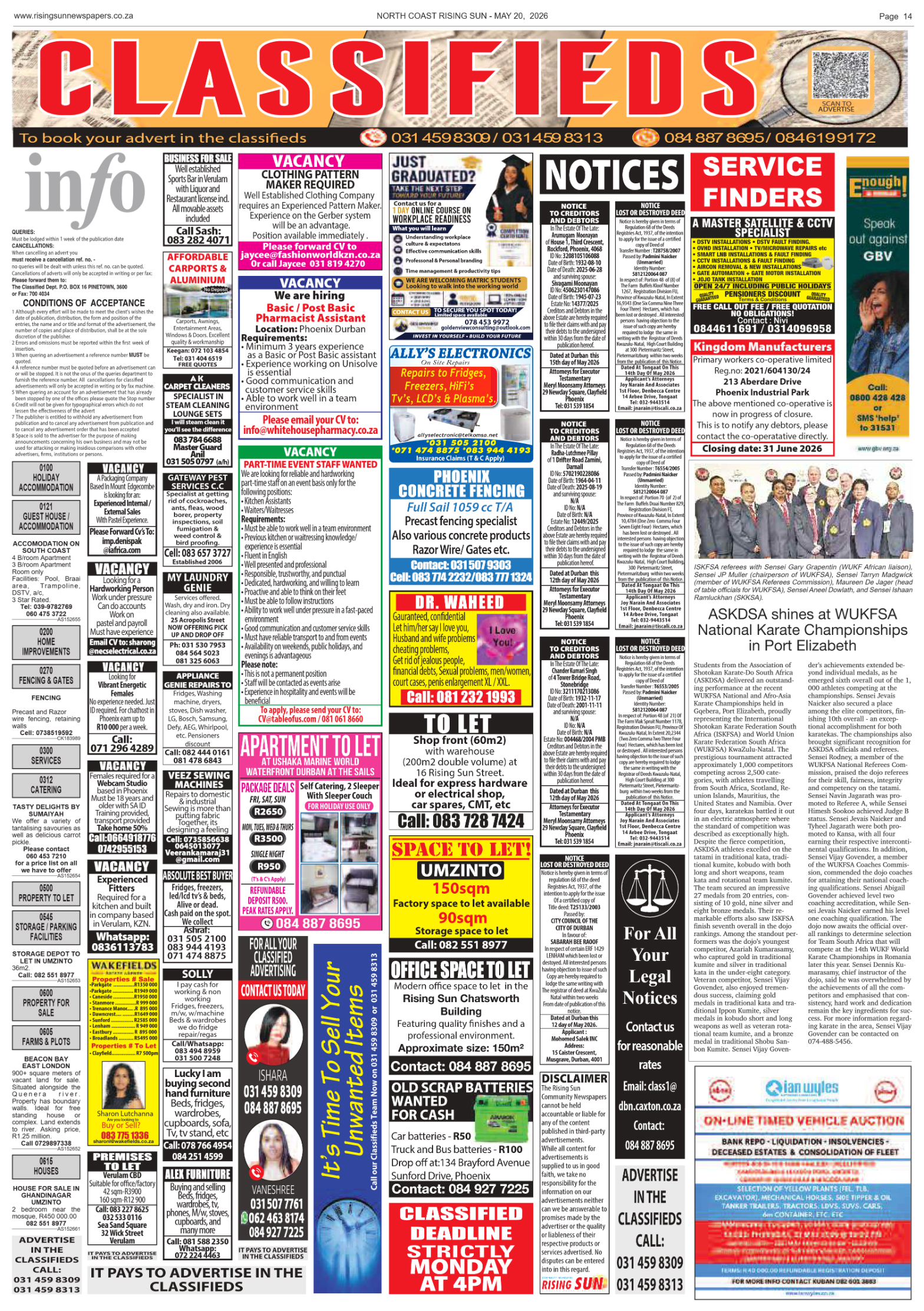 North Coast Rising Sun E-Paper, May 20, 2026 page 14