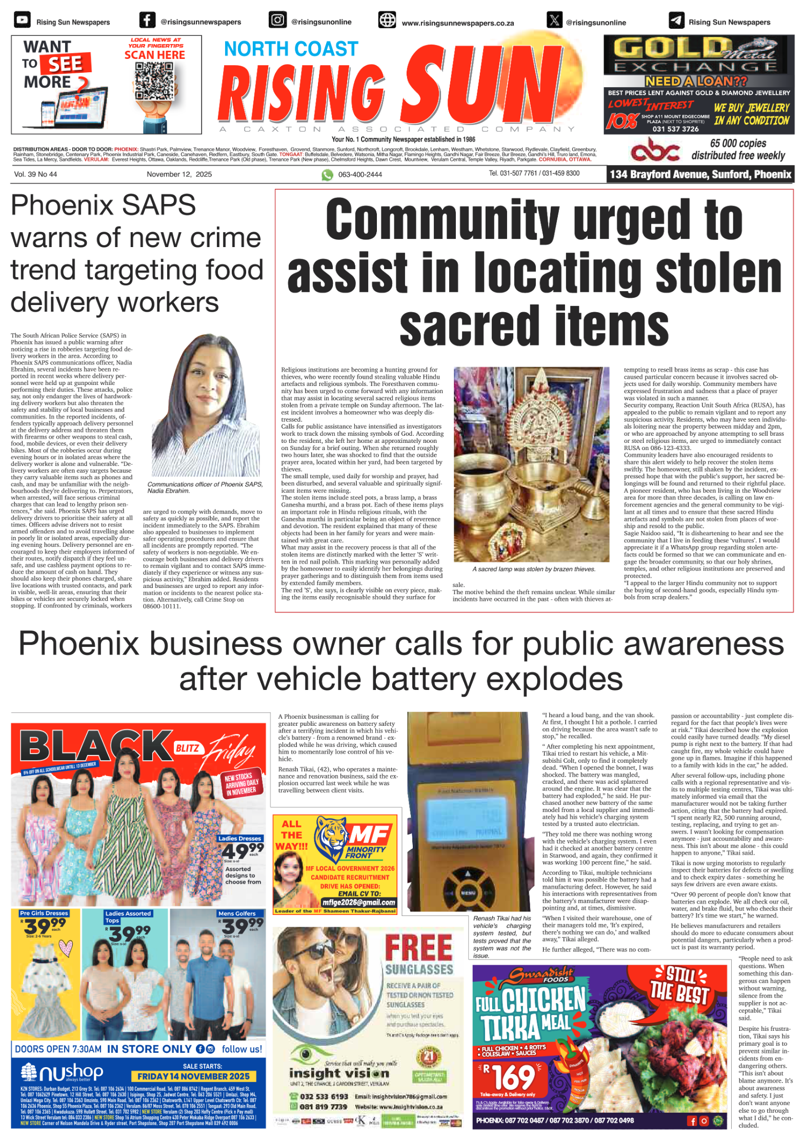 North Coast Rising Sun E-Paper, November 12, 2025 page 3