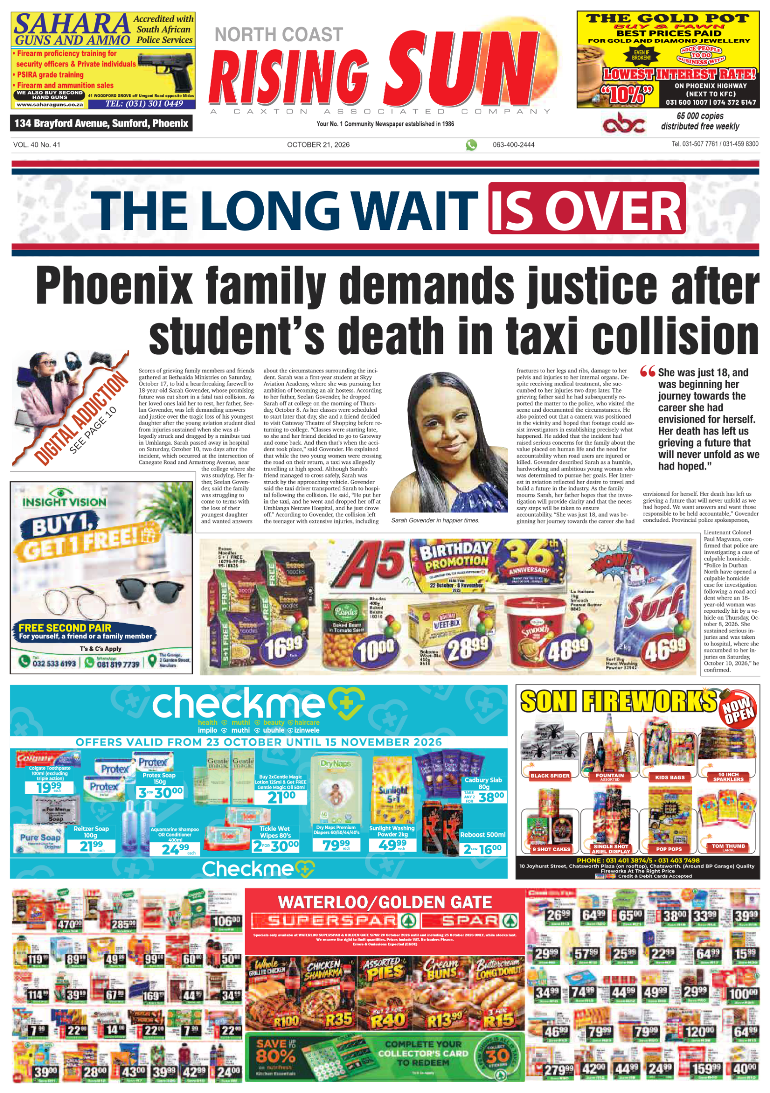 North Coast Rising Sun E-Paper, October 21, 2026 | Rising Sun Newspapers