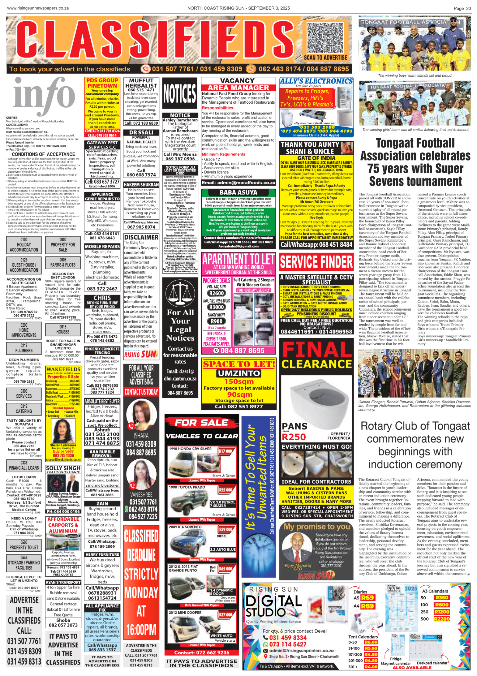 North Coast Rising Sun E-Paper, September 3, 2025 page 20